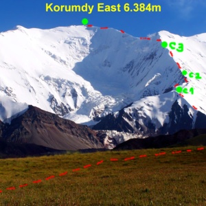 Pamírská hora Korumdy East 6.384 m
