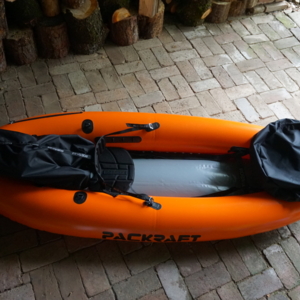 Vaky na koloběžku na packraftu
